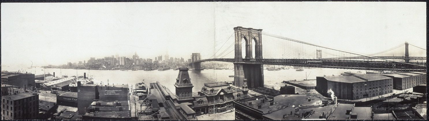 History: Panoramic black and white photos of New York City, 1902-1913, United States