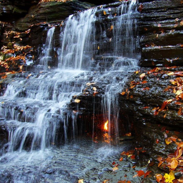 Eternal Flame Falls, Shale Creek Preserve, Chestnut Ridge Park, New York City, United States