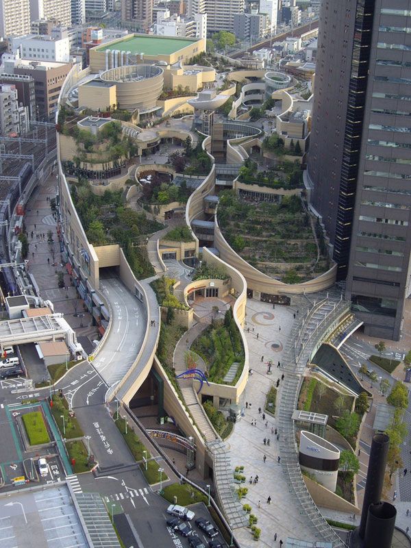 Namba Parks, rooftop tower gardens, Naniwa-ku, Osaka, Japan