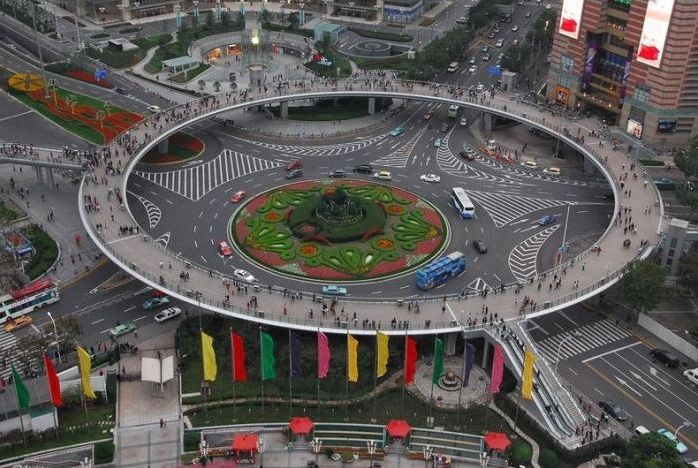 Lujiazui Pedestrian Bridge, Pudong district, Shanghai, China