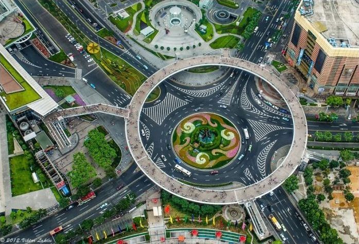 Lujiazui Pedestrian Bridge, Pudong district, Shanghai, China