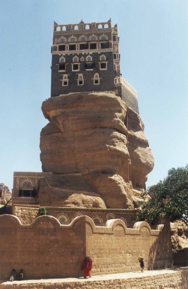 The residence of Imam Yahya, Dar al-Hajar Stone House, Wadi Dhar, Sana, Yemen