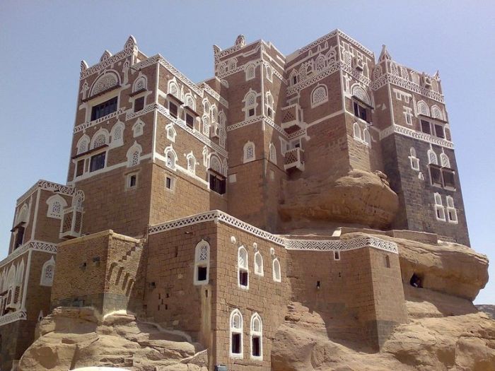 The residence of Imam Yahya, Dar al-Hajar Stone House, Wadi Dhar, Sana, Yemen