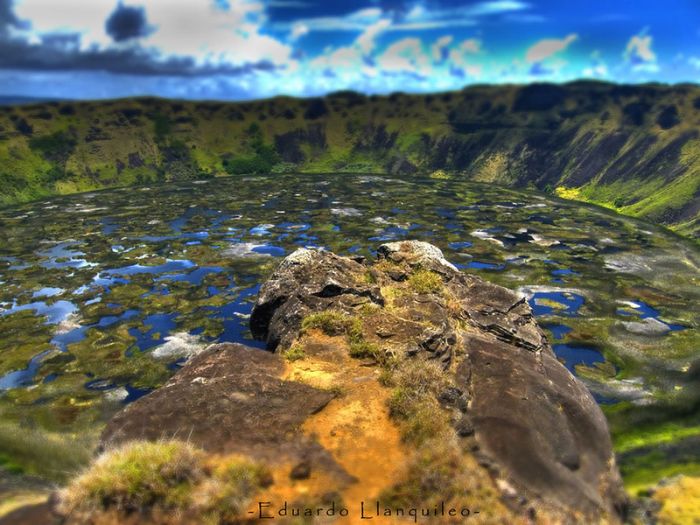 volcanic crater lake