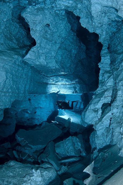 Cave diving with Natalia Avseenko, Orda cave, Perm region, Ural, Russia