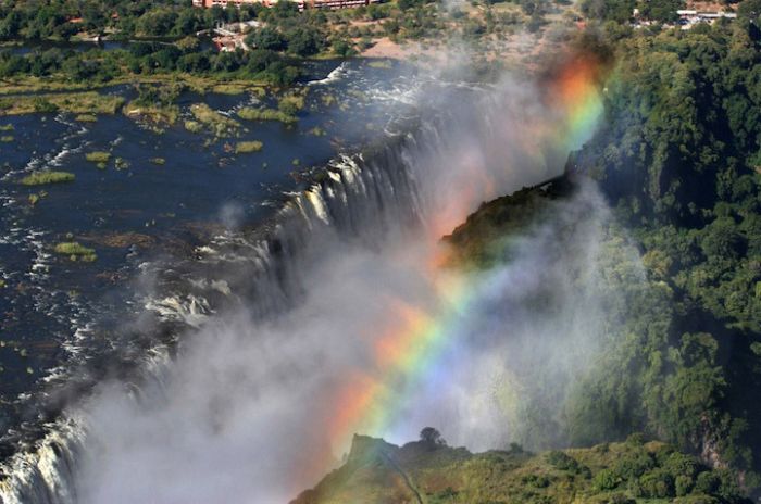 Rainbow over Victoria Falls, Zambezi River, Africa