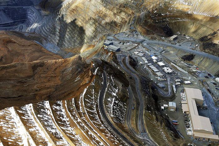 Massive landslide in Kennecott Copper Bingham Canyon Mine, Oquirrh Mountains, Salt Lake City, Utah, United States