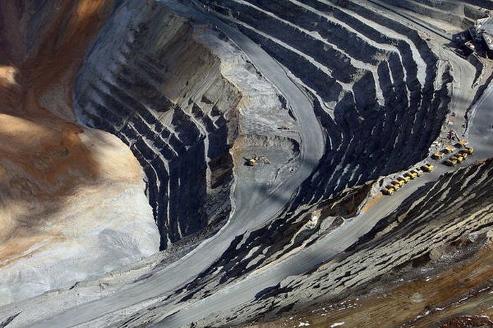 Massive landslide in Kennecott Copper Bingham Canyon Mine, Oquirrh Mountains, Salt Lake City, Utah, United States