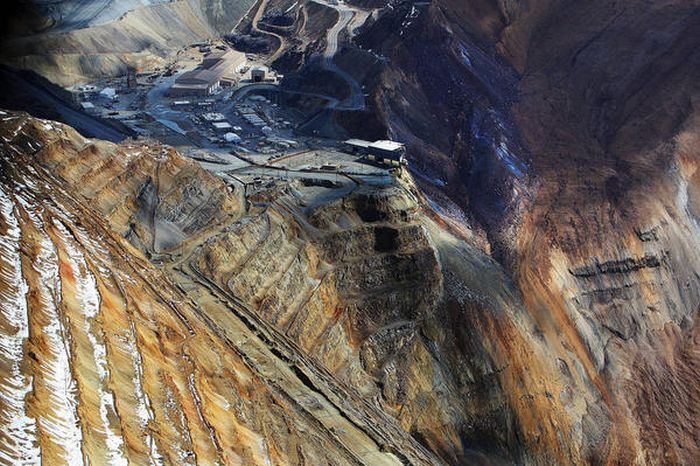 Massive landslide in Kennecott Copper Bingham Canyon Mine, Oquirrh Mountains, Salt Lake City, Utah, United States