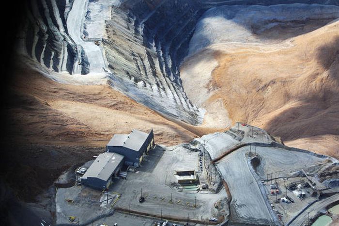 Massive landslide in Kennecott Copper Bingham Canyon Mine, Oquirrh Mountains, Salt Lake City, Utah, United States