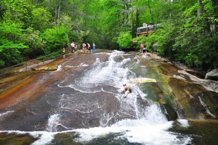 Sliding Rock, Looking Glass Creek, Pisgah National Forest, Brevard, North Carolina, United States