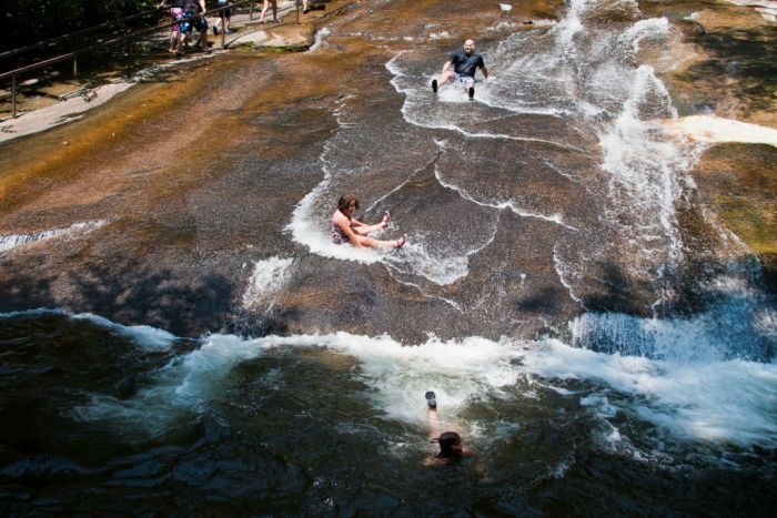 Sliding Rock, Looking Glass Creek, Pisgah National Forest, Brevard, North Carolina, United States