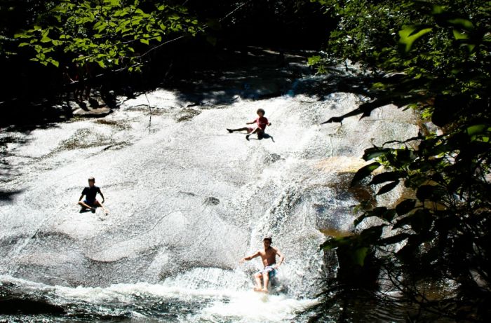 Sliding Rock, Looking Glass Creek, Pisgah National Forest, Brevard, North Carolina, United States