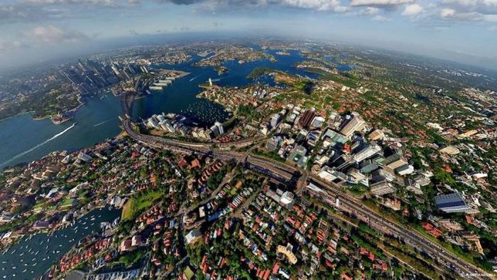 bird's-eye view aerial landscape photography