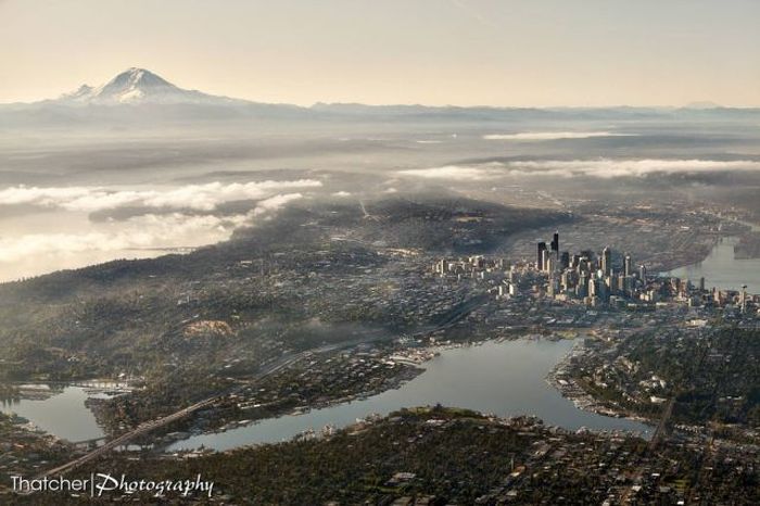 bird's-eye view aerial landscape photography