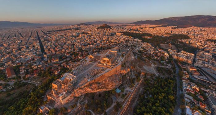 bird's-eye view aerial landscape photography