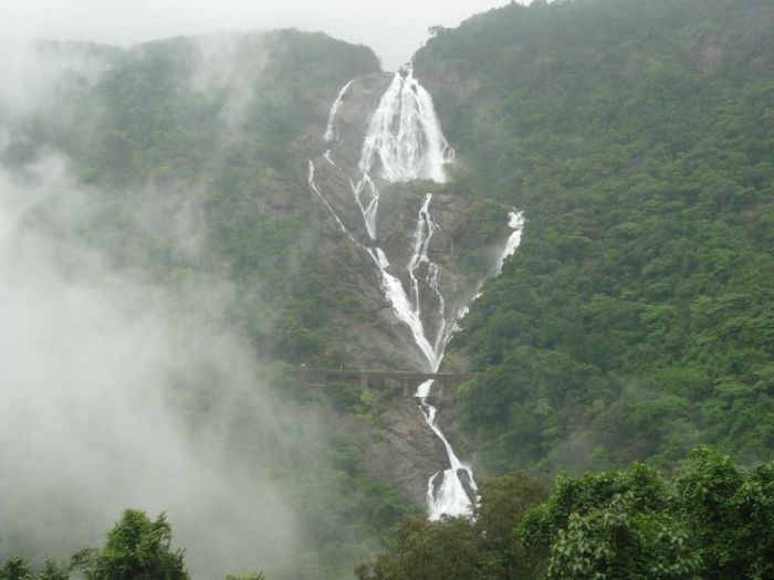 Dudhsagar Falls Railway Bridge, Mandovi River, Goa, India