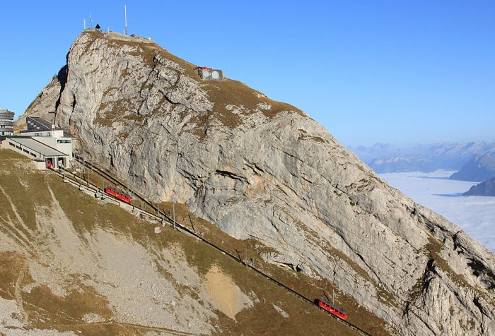 Pilatus railway, Alpnachstad, Esel summit, Obwalden, Switzerland