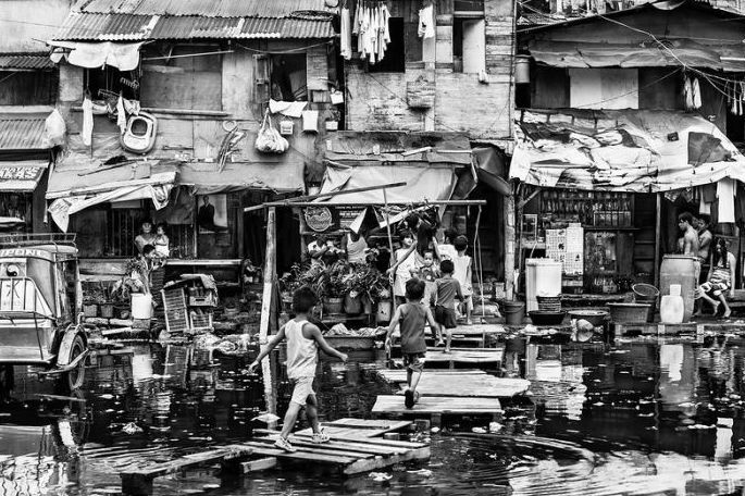 Black and white Life in Philippines by Justin James Wright