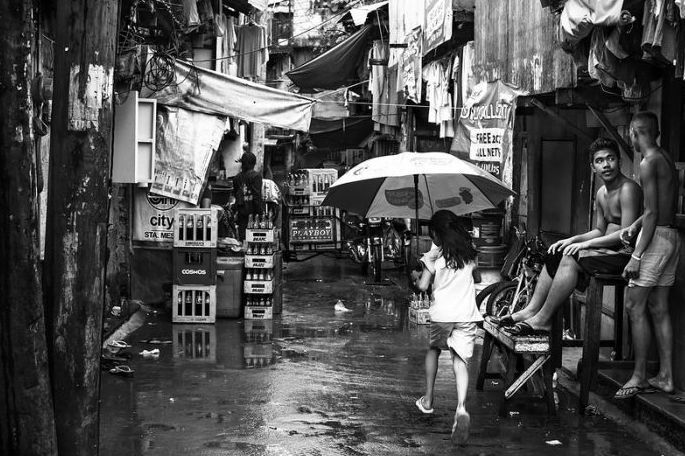 Black and white Life in Philippines by Justin James Wright