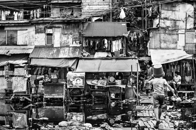 Black and white Life in Philippines by Justin James Wright