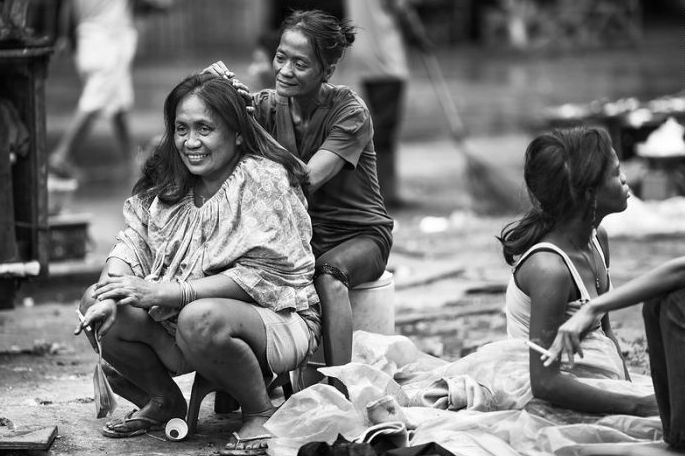 Black and white Life in Philippines by Justin James Wright