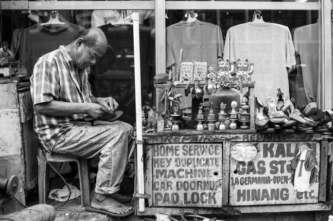 Black and white Life in Philippines by Justin James Wright