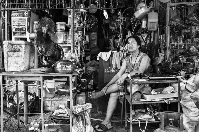 Black and white Life in Philippines by Justin James Wright