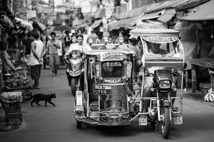 Black and white Life in Philippines by Justin James Wright