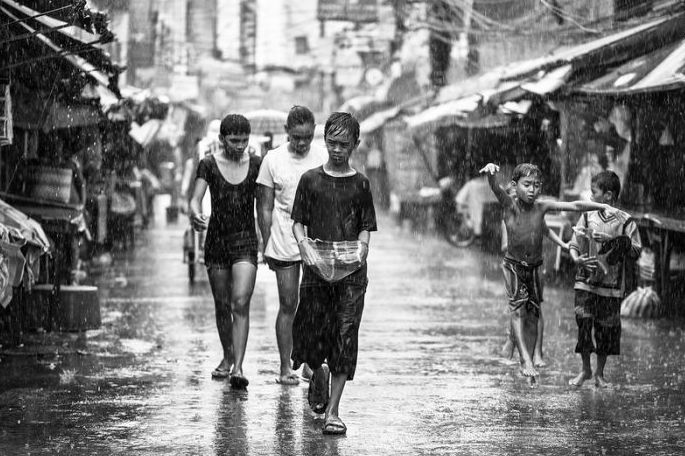 Black and white Life in Philippines by Justin James Wright