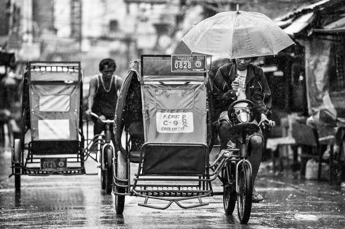 Black and white Life in Philippines by Justin James Wright