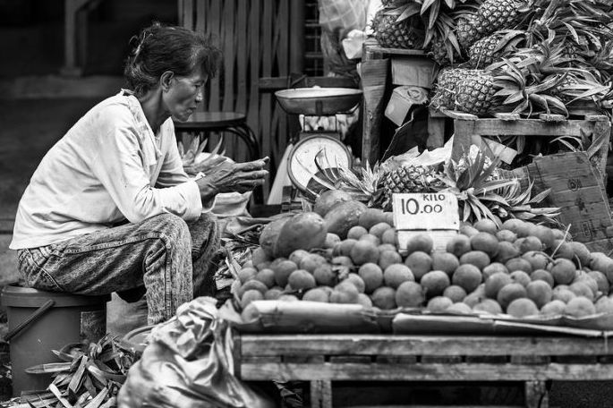 Black and white Life in Philippines by Justin James Wright