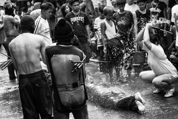 Black and white Life in Philippines by Justin James Wright