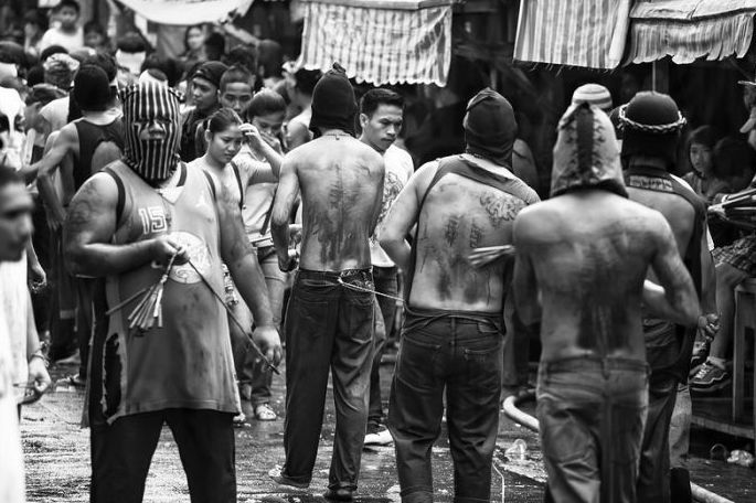 Black and white Life in Philippines by Justin James Wright