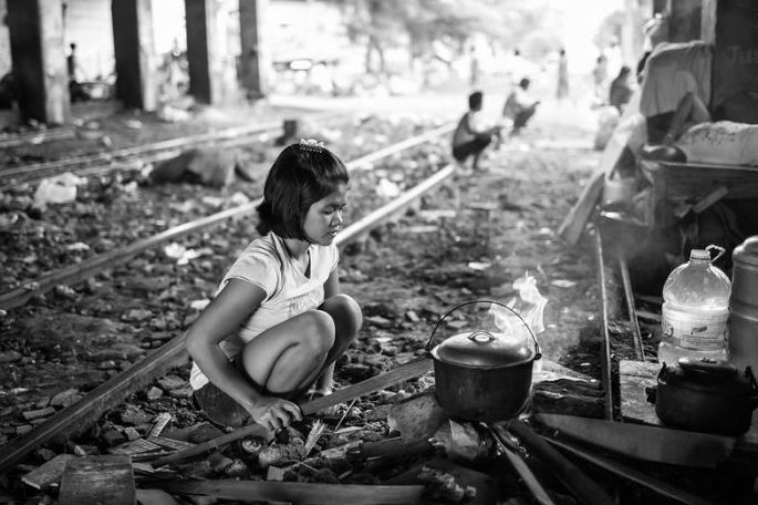 Black and white Life in Philippines by Justin James Wright