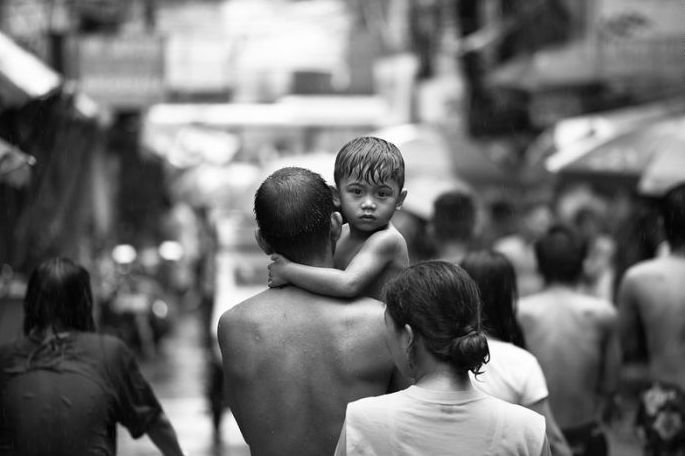 Black and white Life in Philippines by Justin James Wright