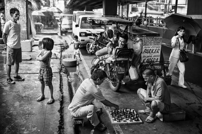 Black and white Life in Philippines by Justin James Wright