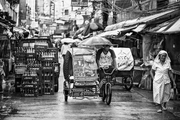 Black and white Life in Philippines by Justin James Wright