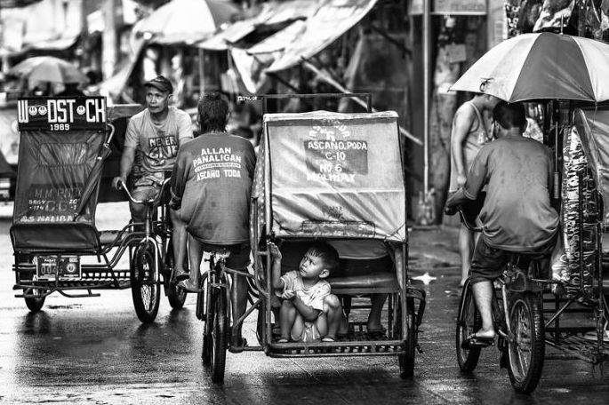 Black and white Life in Philippines by Justin James Wright