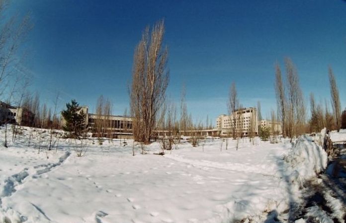 Chernobyl in winter, Pripyat, Kiev Oblast, Ukraine