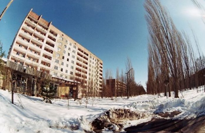 Chernobyl in winter, Pripyat, Kiev Oblast, Ukraine