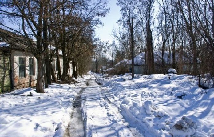 Chernobyl in winter, Pripyat, Kiev Oblast, Ukraine