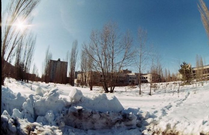 Chernobyl in winter, Pripyat, Kiev Oblast, Ukraine