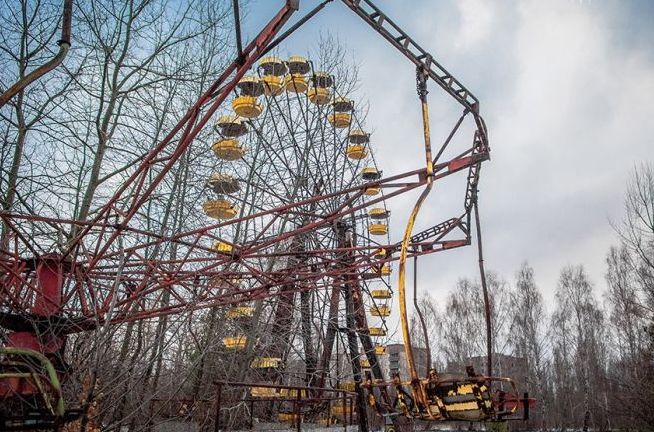 Chernobyl in winter, Pripyat, Kiev Oblast, Ukraine