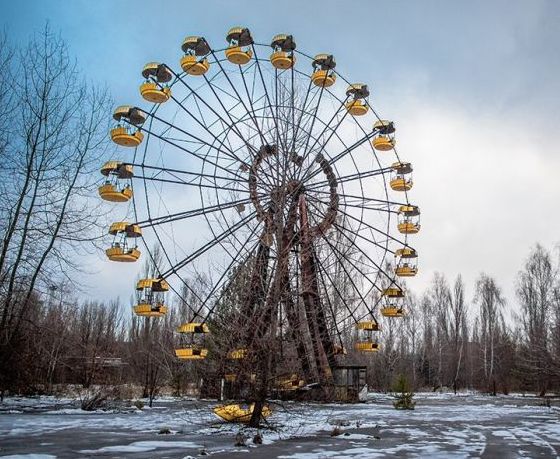 Chernobyl in winter, Pripyat, Kiev Oblast, Ukraine