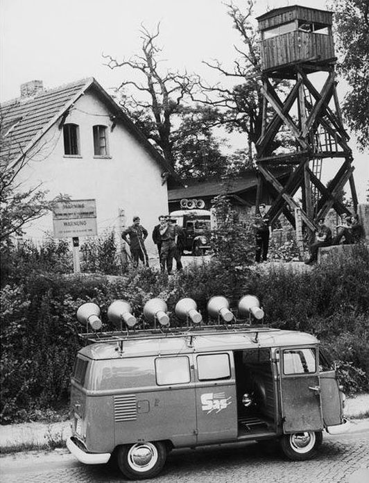 History: 1961 Construction of Berlin Wall barrier, Berlin, Germany