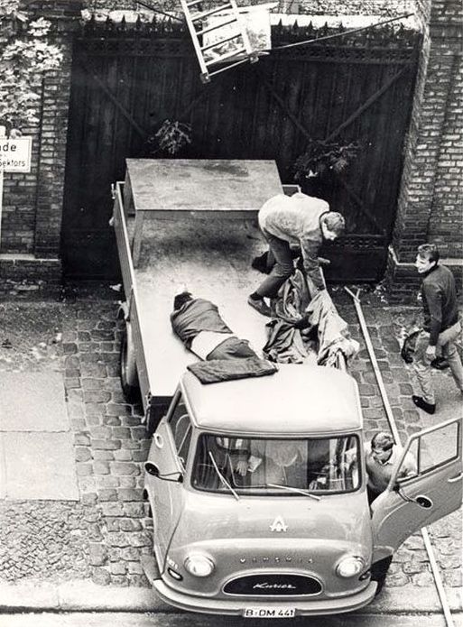 History: 1961 Construction of Berlin Wall barrier, Berlin, Germany