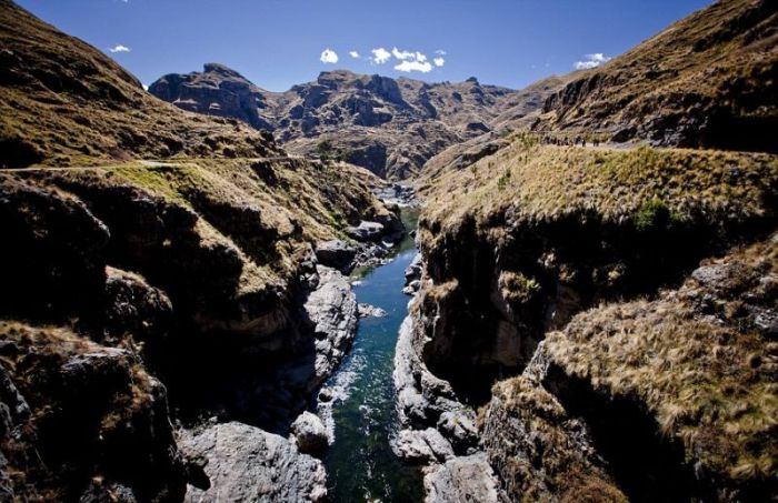 Cusco Inca rope bridge, Apurimac Canyon, Cuzco Province, Peru