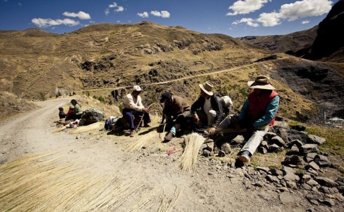 Cusco Inca rope bridge, Apurimac Canyon, Cuzco Province, Peru