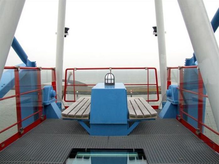 Industrial dockside crane hotel, Harlingen, Friesland, Netherlands, Wadden Sea